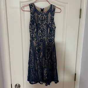 Charlotte Russe Beautiful Dark Blue multi layer lace Dress